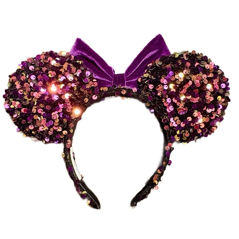 Gorgeous Handmade Disney Inspired Purple Sequin Minnie Ears Headband - MINT
